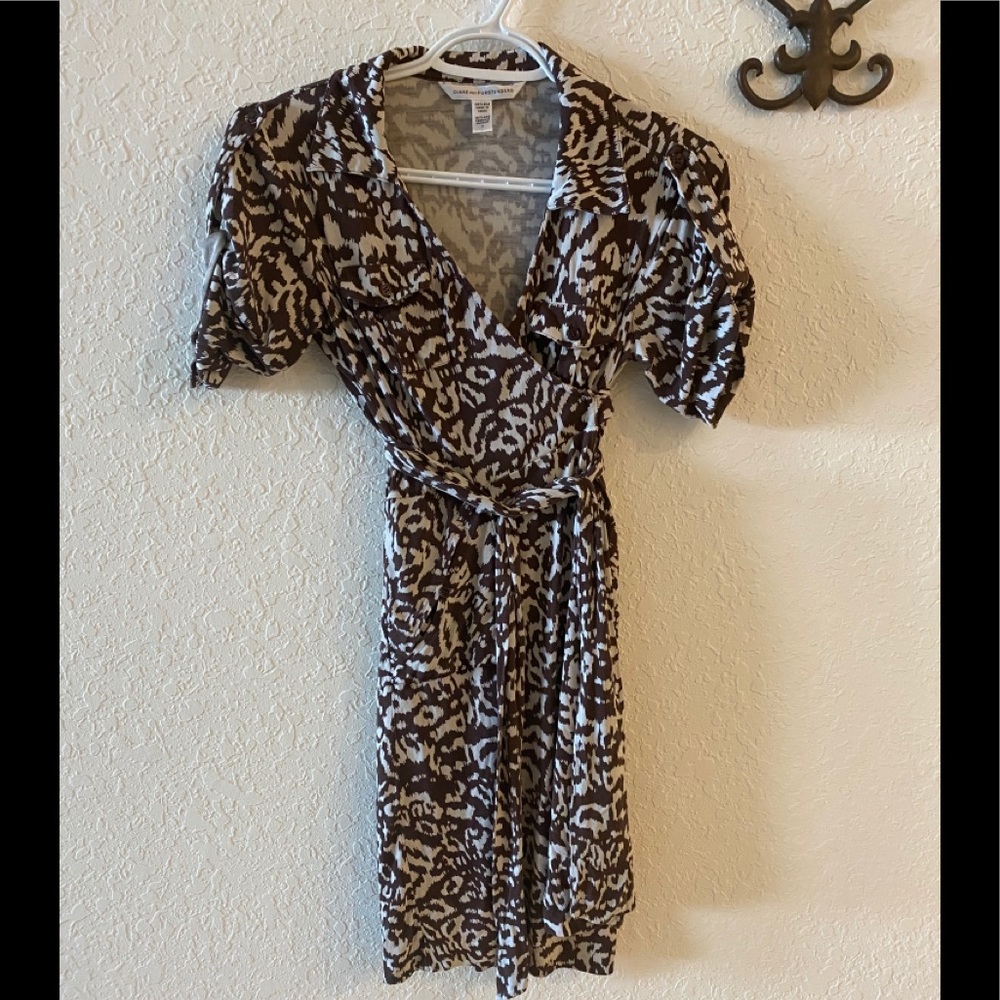 Collared wraparound minidress, A-line